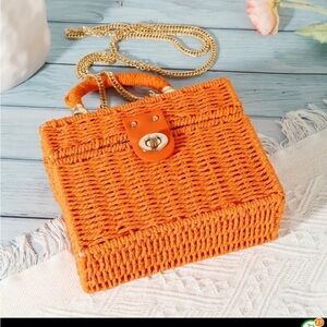 NEWT Boho Chic STRAW Woven Crossbody BAG